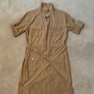 Pocketed button up dress